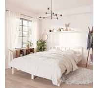 vidaXL Estructura de cama doble sin colchón madera maciza blanco