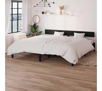 vidaXL Estructura de cama doble sin colchón madera maciza negro