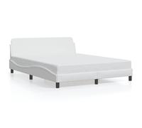 vidaXL Estructura de cama Dover cuero sintético blanco 160x200cm