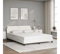 vidaXL Estructura de cama Dover cuero sintético blanco 160x200cm