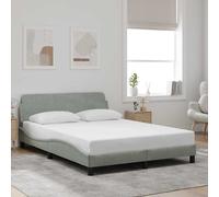 vidaXL Estructura de cama Dover terciopelo gris claro 140x200 cm