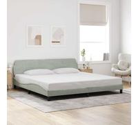 vidaXL Estructura de cama Dover terciopelo gris claro 200x200 cm