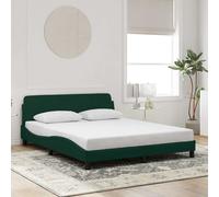 vidaXL Estructura de cama Dover terciopelo verde oscuro 160x200 cm