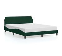 vidaXL Estructura de cama Dover terciopelo verde oscuro 160x200 cm
