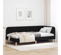 vidaXL Estructura de cama en esquina Negro 90 x 190 cm tela