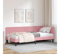 vidaXL Estructura de cama en esquina Rosa 90 x 200 cm Terciopelo
