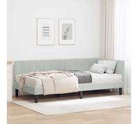 vidaXL Estructura de Cama Esquina con Colchón 2 pcs Gris claro