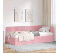 vidaXL Estructura de cama con cabecero y colchón, 2 unidades, gris, terciopelo