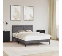 vidaXL Estructura de cama Gris 160 x 200 cm Cuero sintético
