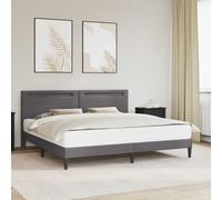 vidaXL Estructura de cama Gris 180 x 200 cm Cuero sintético