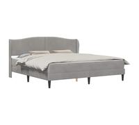 vidaXL Estructura de cama con cabecero Cama de terciopelo moderna Gris claro 180 x 200 cm