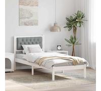 vidaXL Estructura de cama Gris Claro 75 x 190 cm Madera de pino macizo