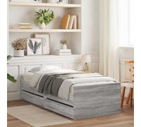 vidaXL Estructura de cama Gris Hormigón Madera de pino macizo