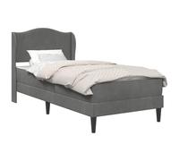 vidaXL Estructura de cama moderna de terciopelo con cabecero Gris oscuro 90 x 190 cm