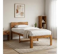 vidaXL Estructura de Cama Individual con Cabecera Rostock Natural