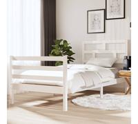 vidaXL Estructura de cama individual de madera maciza blanco 90x190 cm