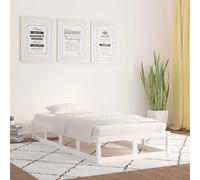 vidaXL Estructura de cama individual madera maciza blanco 75x190 cm