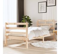vidaXL Estructura de cama individual pequeña madera maciza 75x190 cm