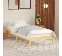 vidaXL Estructura de cama individual pequeña sin colchón madera maciza