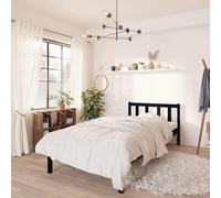 vidaXL Estructura de cama individual pequeña sin colchón madera negro