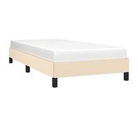 vidaXL Estructura de Cama Individual Somier Tapizado Dormitorio Base Habitación Muebles Mobiliario Hogar Cuarto Descanso de Tela Color Crema 90x200 cm