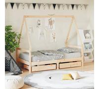 vidaXL Estructura de cama infantil con cajones y somier, madera de pino 80x160 cm