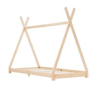 vidaXL Estructura de cama infantil de madera maciza de pino 70x140 cm Marrón/Blanco/Gris