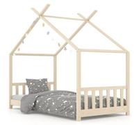 vidaXL Cama infantil Madera maciza de pino Rincón de lectura sin colchón 70x140 cm