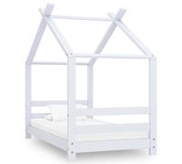 vidaXL Estructura de cama infantil madera maciza pino blanco 70x140 cm