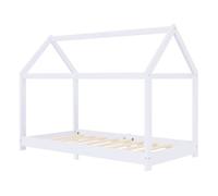 Vidaxl estructura de cama infantil madera maciza pino blanco 70x140 cm