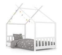 vidaXL Estructura de cama infantil madera maciza pino blanco 70x140 cm