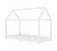 Vidaxl estructura de cama infantil madera maciza pino blanco 80x160 cm