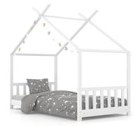 vidaXL Estructura de cama infantil Madera maciza de pino sin colchón Blanco 80x160 cm
