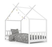 Vidaxl estructura de cama infantil madera maciza pino blanco 90x200 cm
