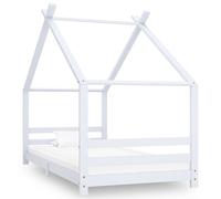 vidaXL Estructura de cama infantil madera maciza pino blanco 90x200 cm