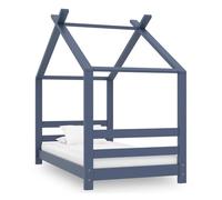 vidaXL Estructura de cama infantil madera maciza pino gris 70x140 cm