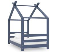 vidaXL Estructura de cama infantil madera maciza pino gris 70x140 cm