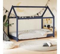 vidaXL Estructura de cama infantil madera maciza pino gris 80x160 cm