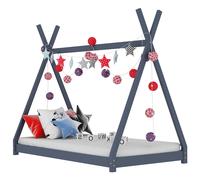 Vidaxl estructura de cama infantil madera maciza pino gris 80x160 cm