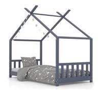 Vidaxl estructura de cama infantil madera maciza pino gris 80x160 cm