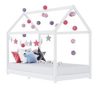 vidaXL Estructura de Cama Infantil Madera Maciza Pino Blanco 90x200 cm