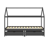 Vidaxl estructura de cama infantil y cajones madera pino gris 90x200cm