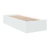 vidaXL Estructura de Cama Madera de ingeniería Blanca 100x200 cm, Muebles de Dormitorio, Camas, Cama Individual, Cama, somier, Cama de Panel
