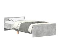 vidaXL Estructura de cama Somier de listones Madera contrachapada gris hormigón 100x200 cm