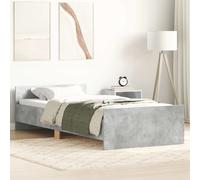 vidaXL Estructura de cama Somier de listones Madera contrachapada gris hormigón 100x200 cm