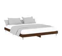 vidaXL Estructura de Cama Madera de ingeniería marrón Roble 200x200 cm, armazón de Cama, Cama, Base de Cama, armazones de Cama, Muebles de Dormitorio