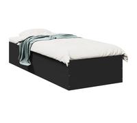vidaXL Estructura de Cama Madera de ingeniería Negra 90x190 cm, Muebles de Dormitorio, Camas, Cama Individual, Cama, somier, Cama de Panel