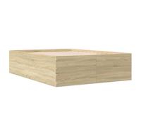 vidaXL Estructura de Cama Madera de ingeniería Roble Sonoma 120x190 cm, Muebles de Dormitorio, Camas, Cama Doble, Cama, somier, Cama de Panel