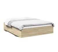 vidaXL Estructura de cama madera de ingeniería roble Sonoma 150x200 cm