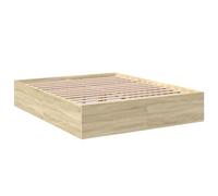vidaXL Estructura de Cama Madera de ingeniería Roble Sonoma 150x200 cm, Muebles de Dormitorio, Camas, Cama Doble, Cama, somier, Cama de Panel